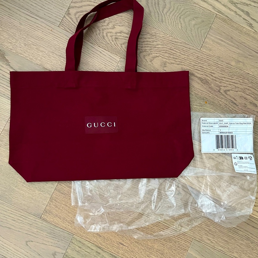Gucci burgundy cotton eco bag
